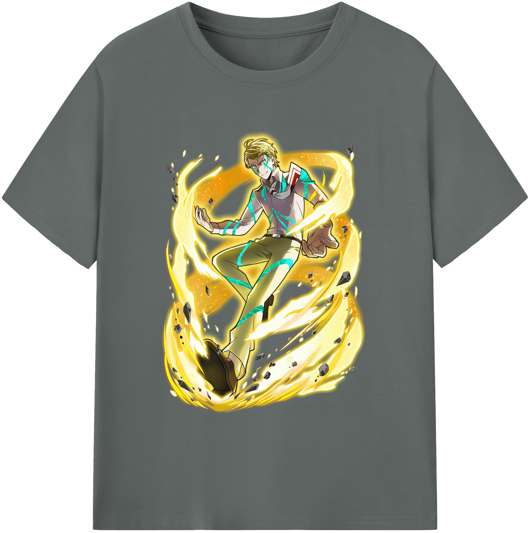 （画像用） 文豪ストレイドッグス Bungo Stray Dogs 綿100％ メンズ半袖Tシャツ｜肌触りやわらか＆通気性